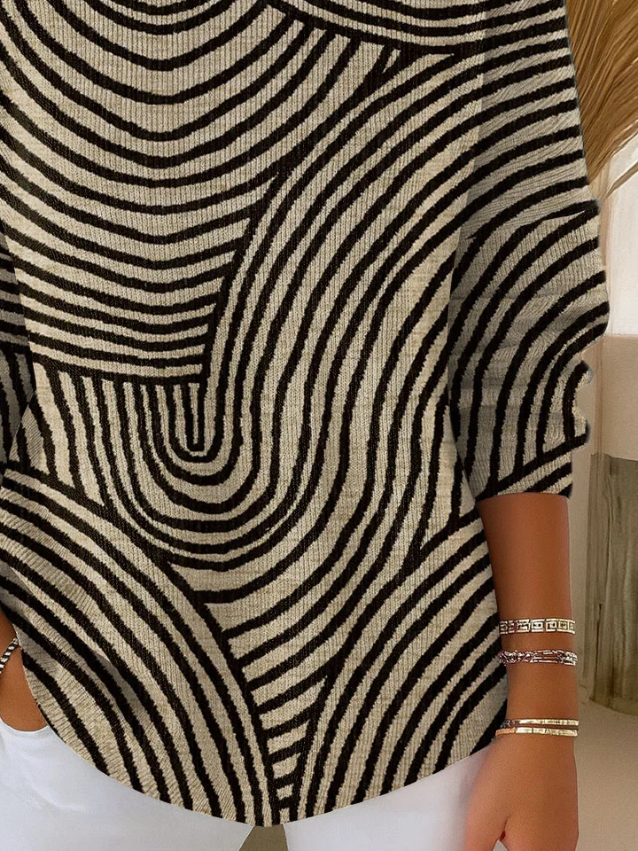 Regular Fit Abstract Casual Printing Sweater