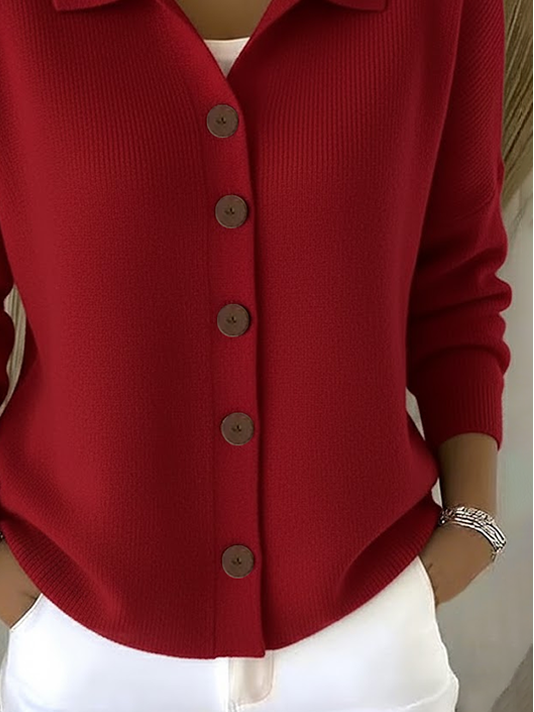 Women's Classic Casual Button-Down Collar Cardigan