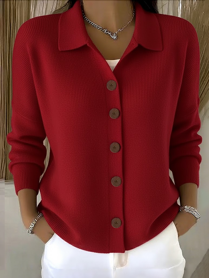 Women's Classic Casual Button-Down Collar Cardigan