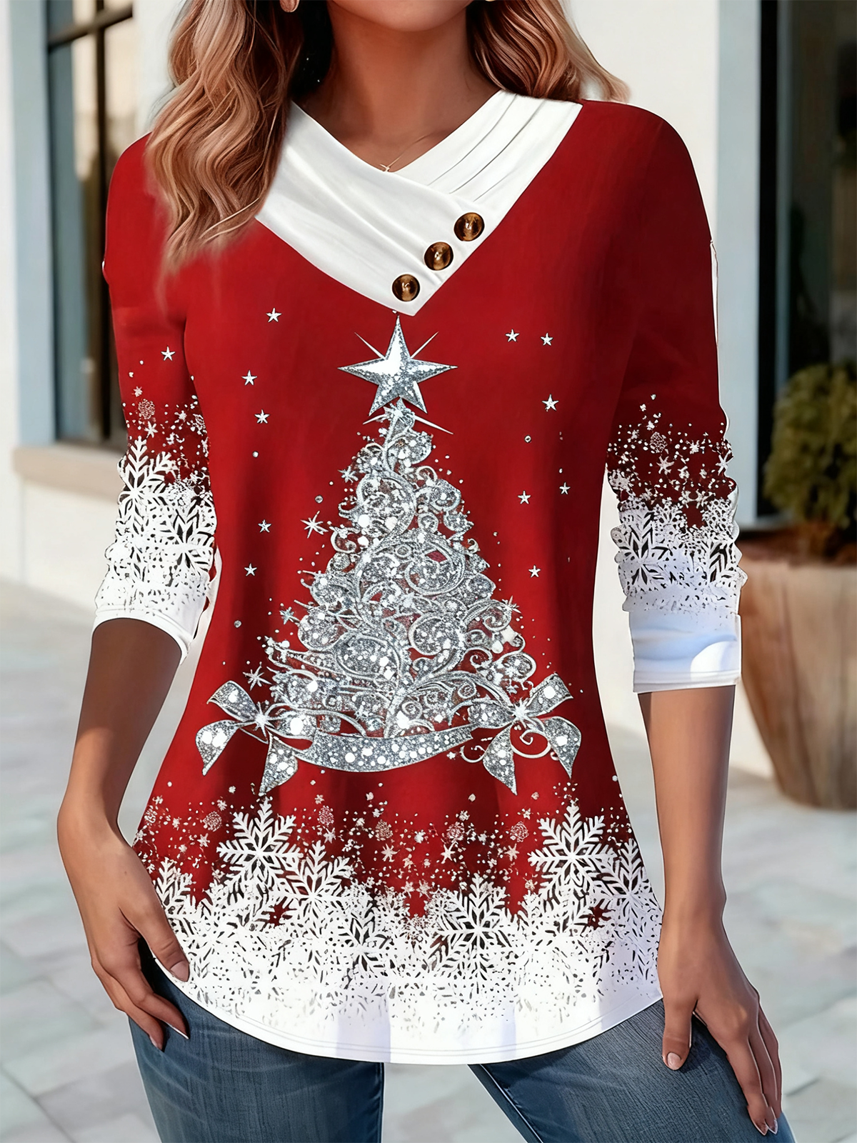 Christmas Loose Casual Cotton T-Shirt