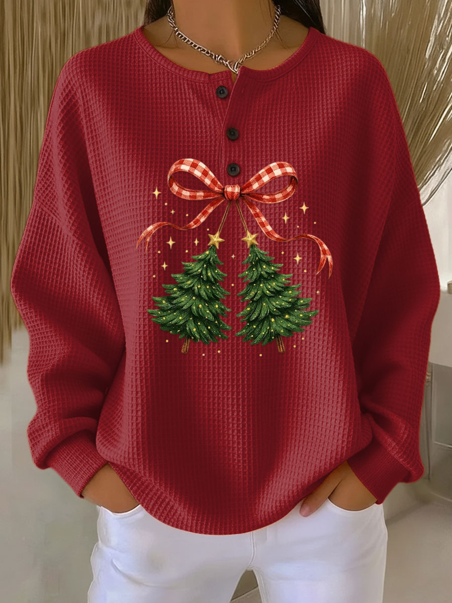 Christmas Crew Neck Loose Casual Sweatshirt