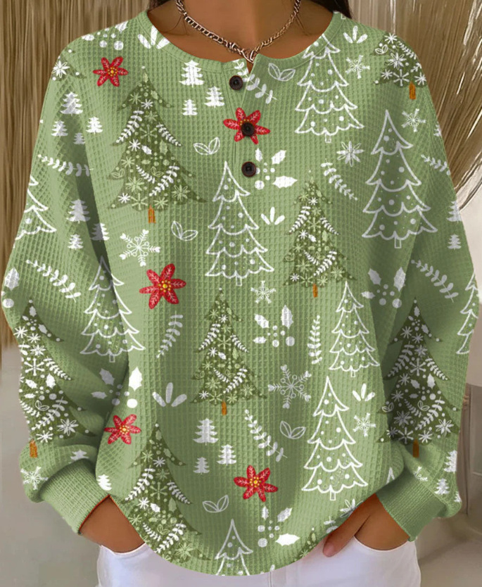 Christmas Crew Neck Loose Casual Sweatshirt