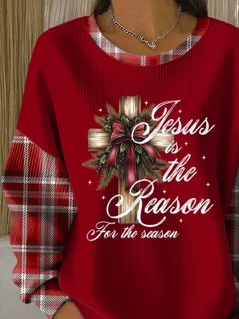 Crew Neck Christmas Casual Loose Sweatshirt