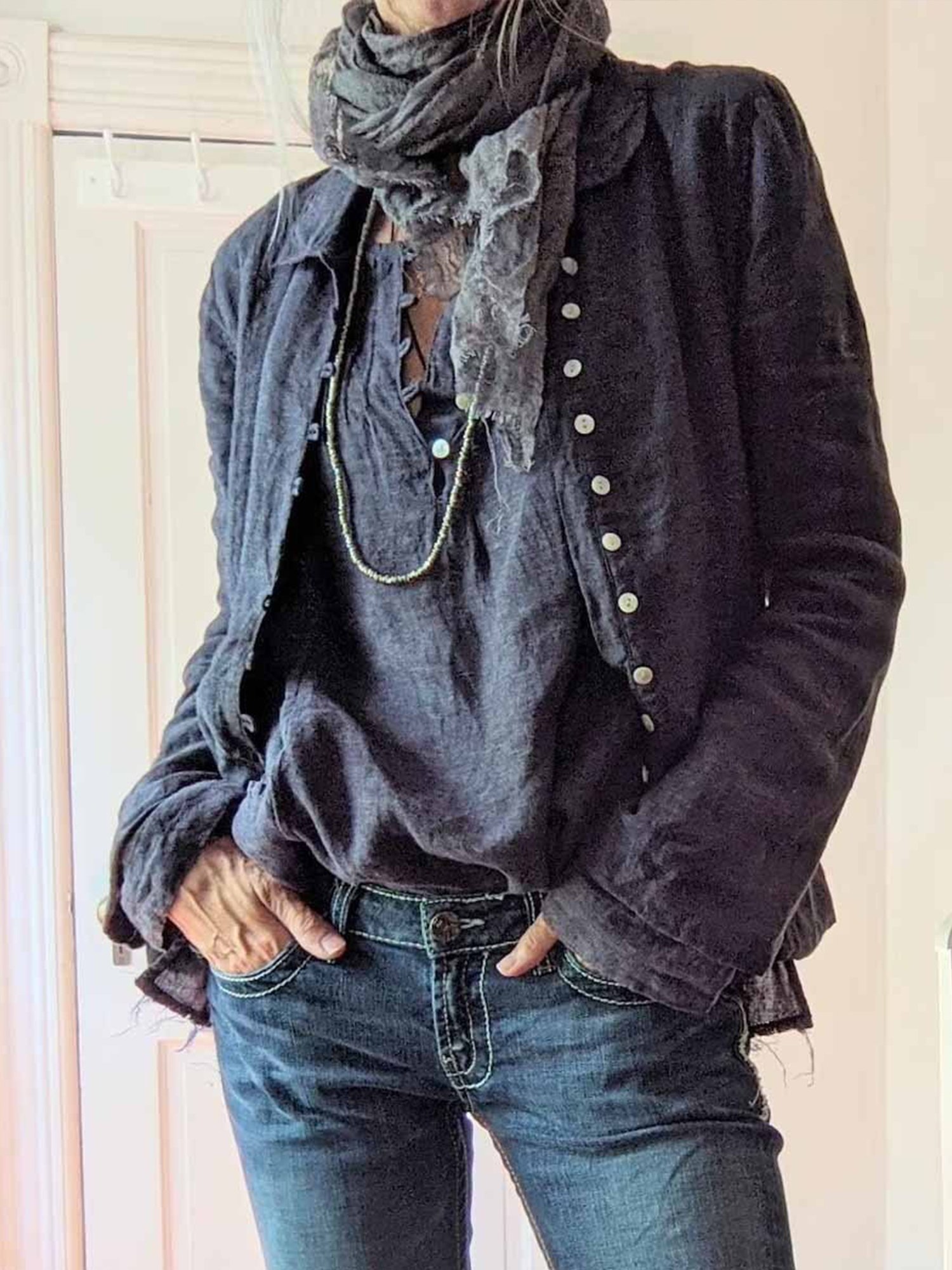 Casual Regular Sleeve Plain V Neck Jacket