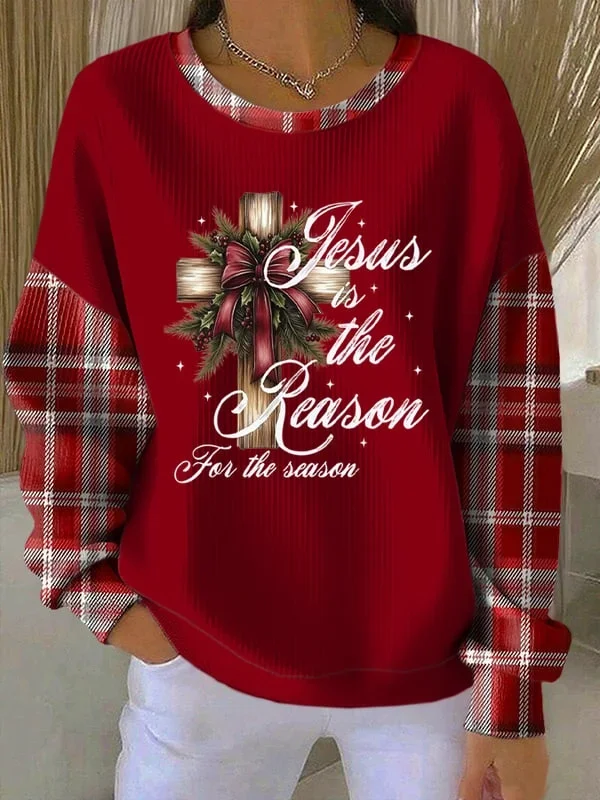 Crew Neck Christmas Casual Loose Sweatshirt
