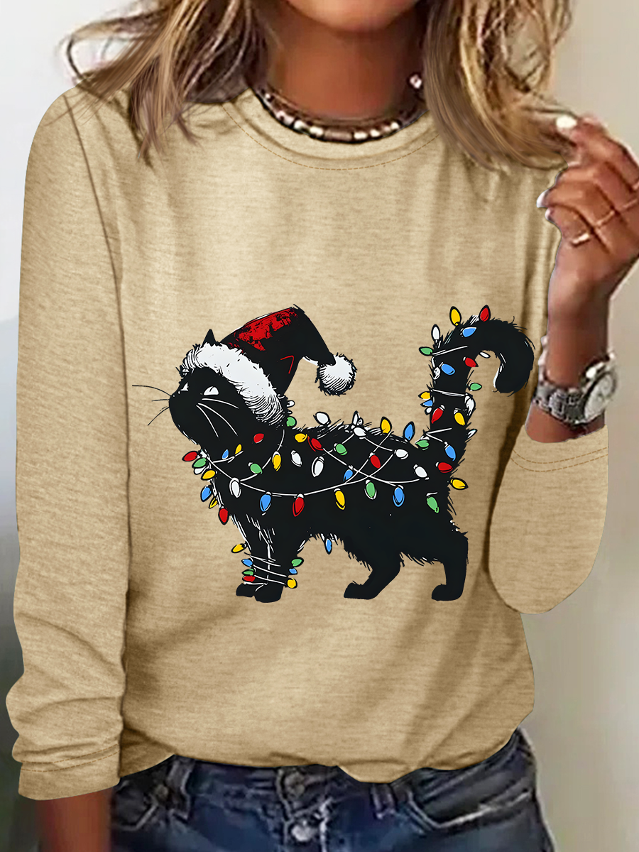 Christmas Cat Long Sleeve Shirt