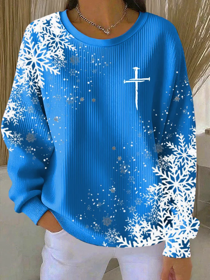 Casual Christmas Printing Sweatshirt