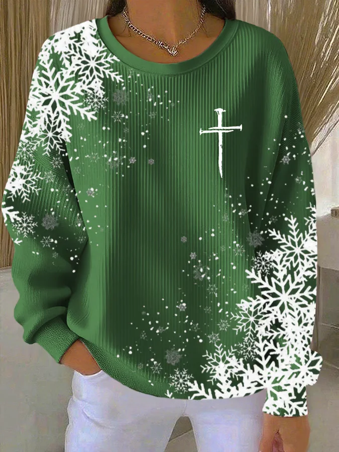 Casual Christmas Printing Sweatshirt