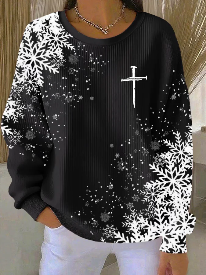 Casual Christmas Printing Sweatshirt