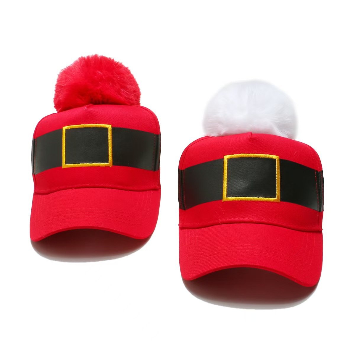 Unisex Santa Claus Baseball Cap with Pom-Pom Holiday Party Accessories