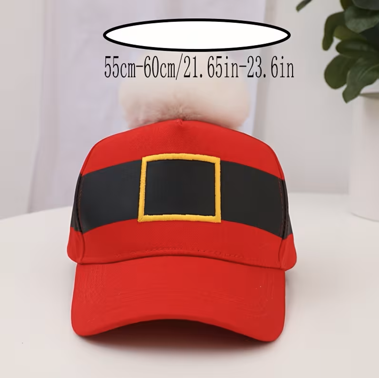 Unisex Santa Claus Baseball Cap with Pom-Pom Holiday Party Accessories