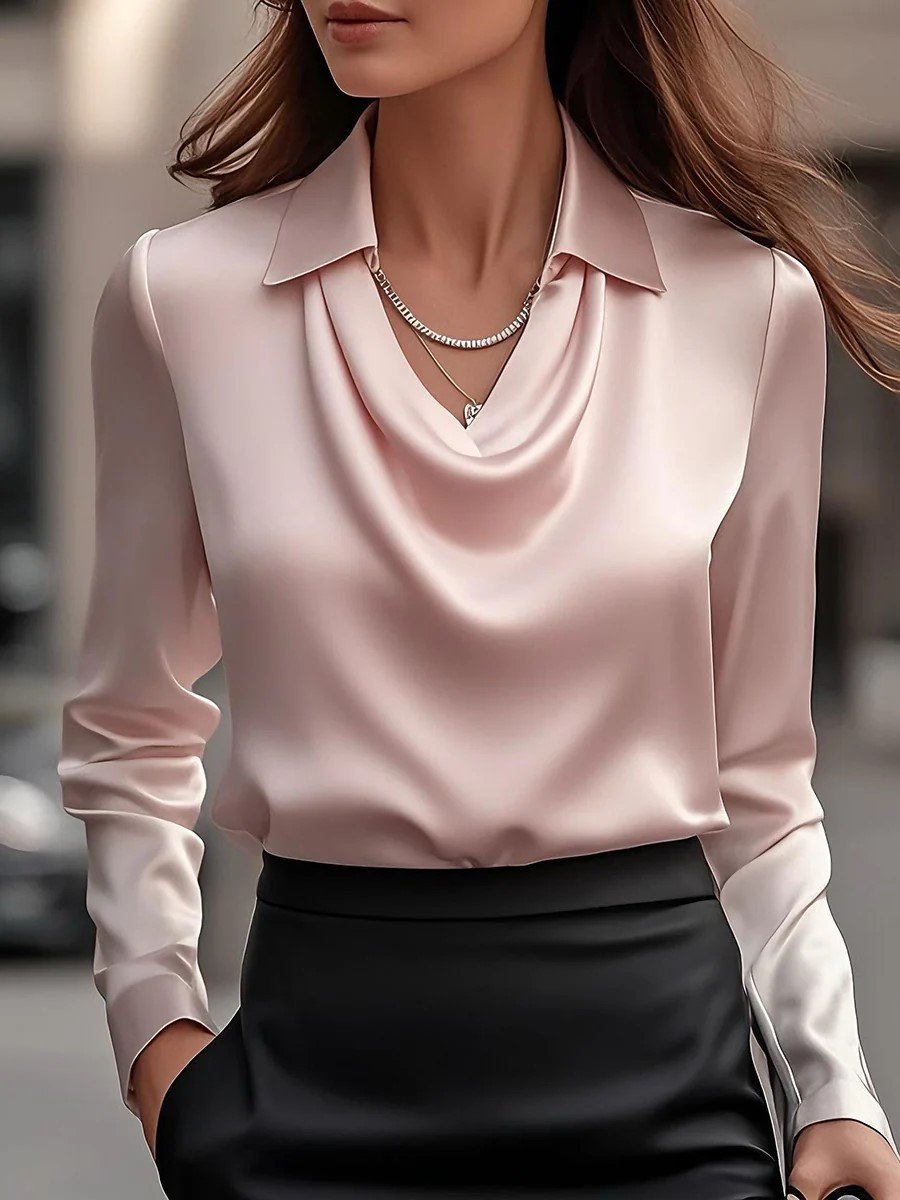 Elegant Regular Fit Cowl Neck Shirt