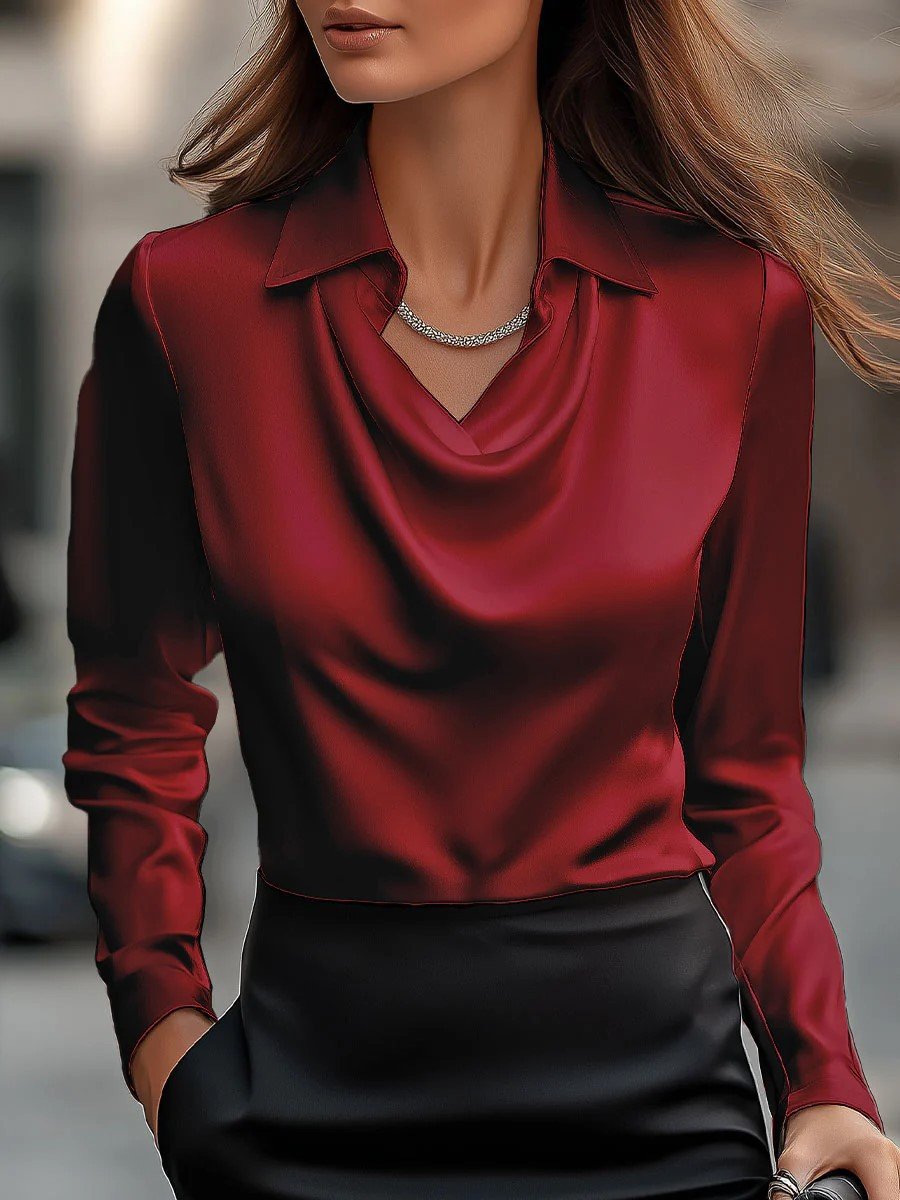 Elegant Regular Fit Cowl Neck Shirt