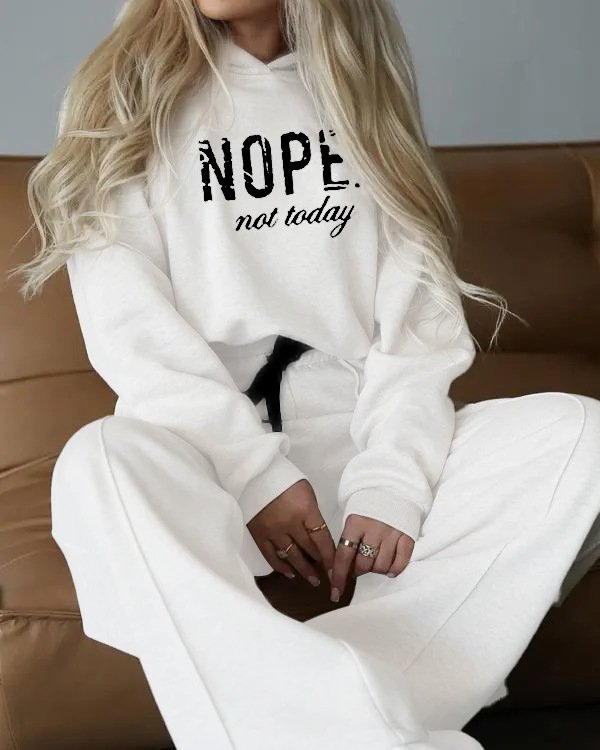 Hoodie Casual Loose Text Letters Two-Piece Set
