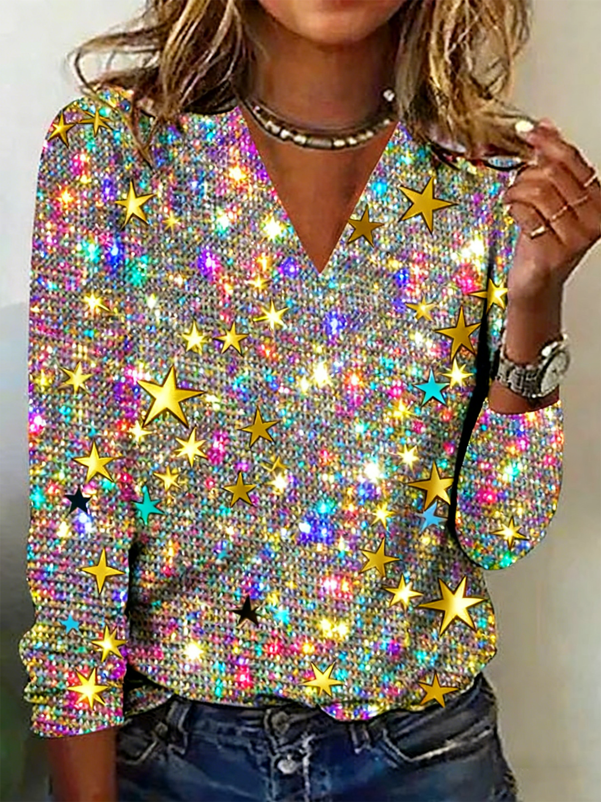 Gradient Pattern Regular Fit Sexy T-Shirt