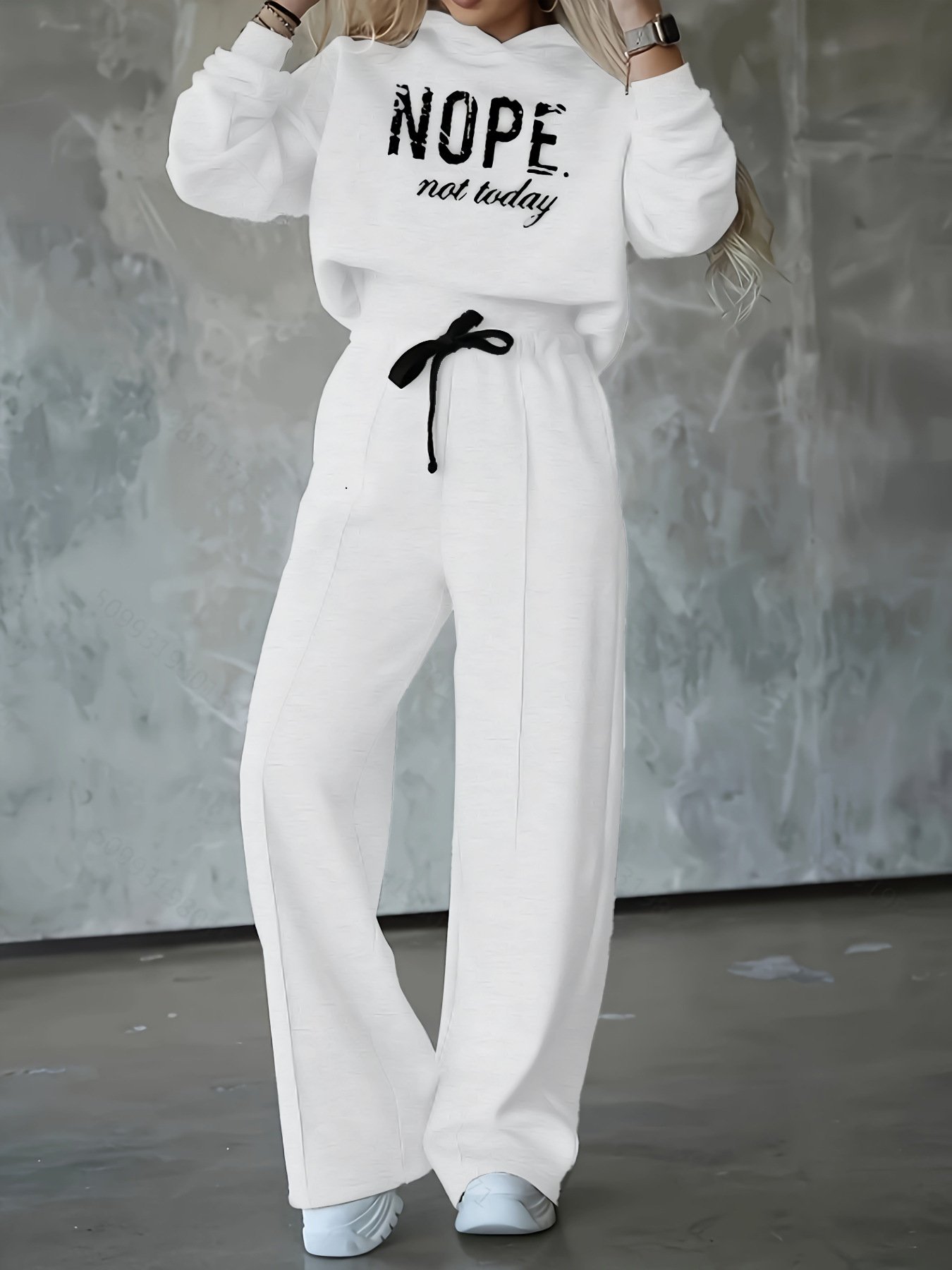 Hoodie Casual Loose Text Letters Two-Piece Set