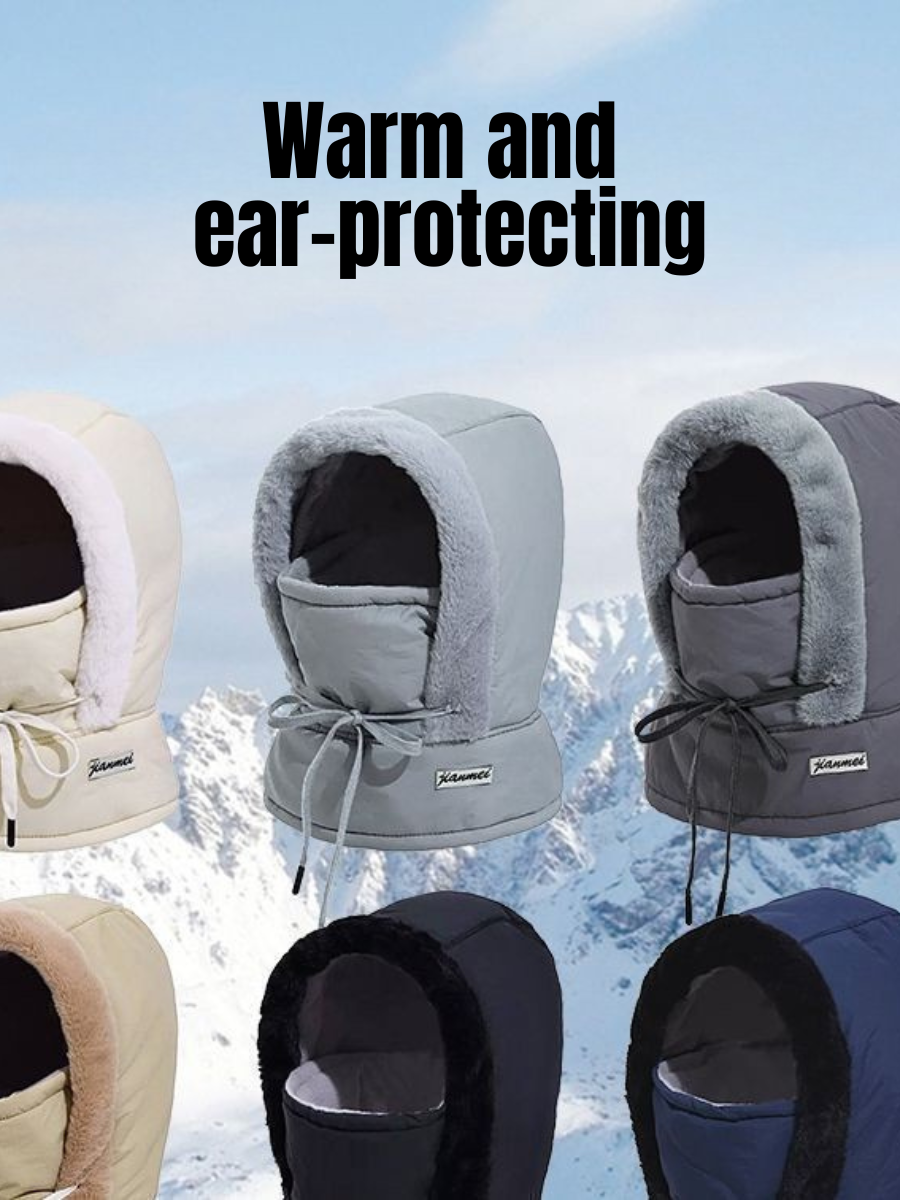 Winter Warm Lei Feng Hat Men's And Women's Ear-protecting Fleece-lined Thickened Cycling All-in-one Cold-proof Face Mask/neck Warmer Snow Hat