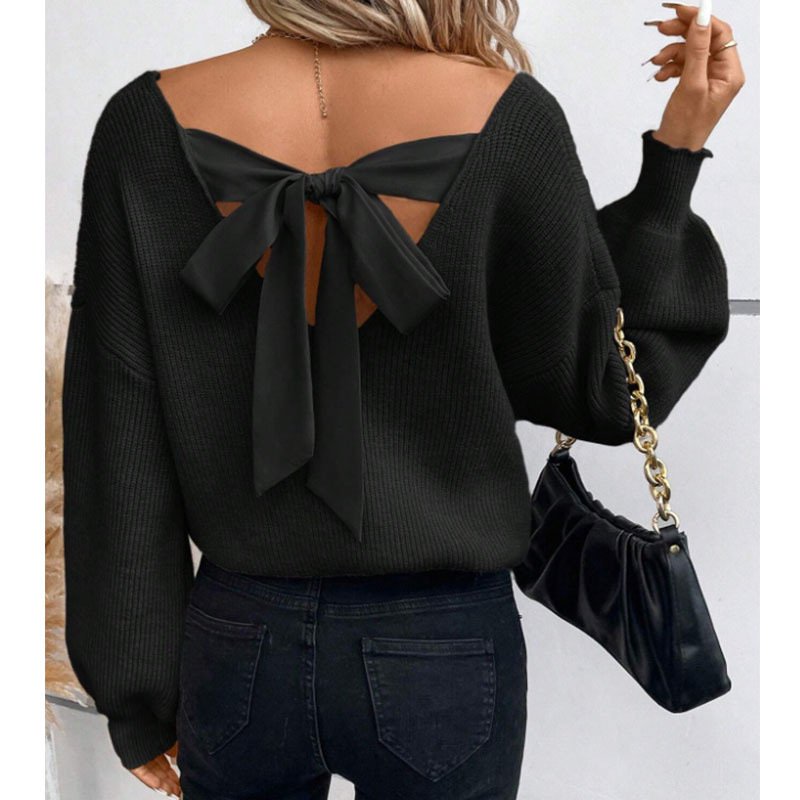 Loose Elegant Acrylic V Neck Sweater