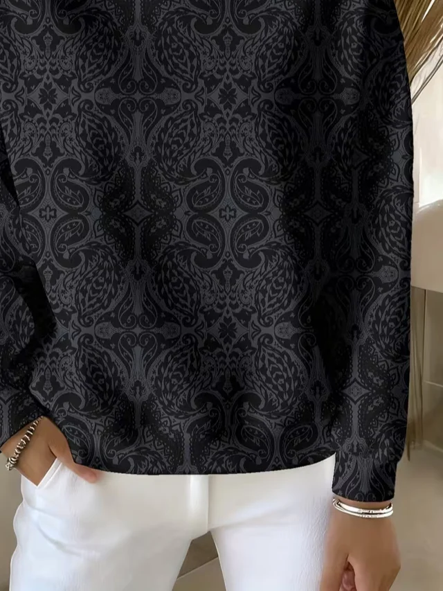 Loose Printing Casual Abstract Sweatshirt