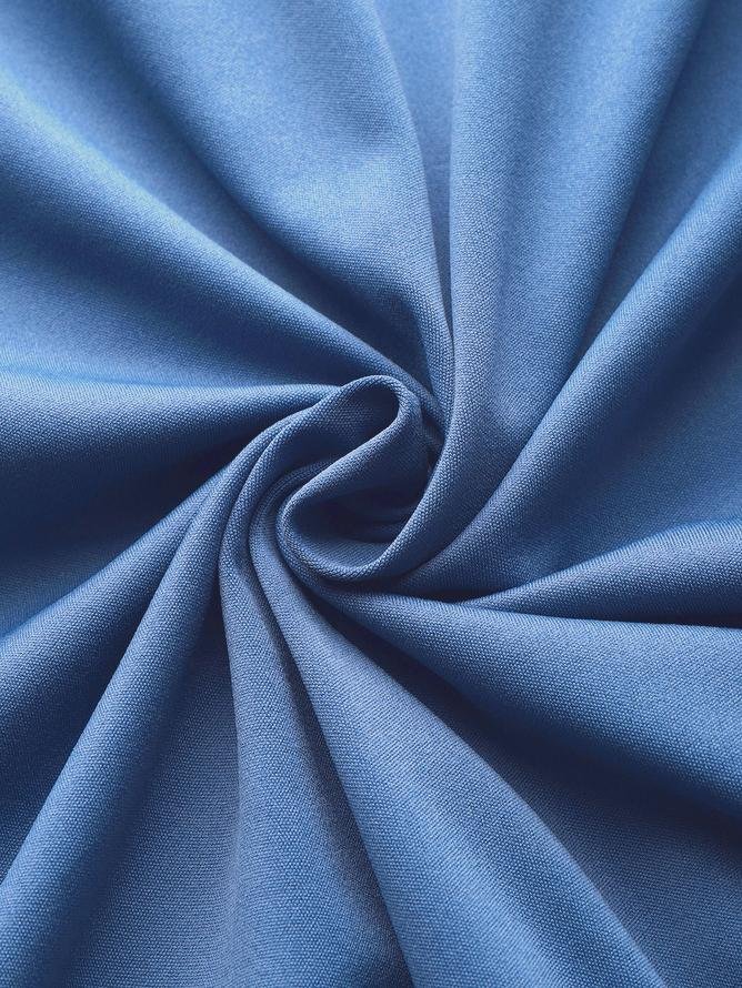 Plain Casual Cotton And Linen Dress With No