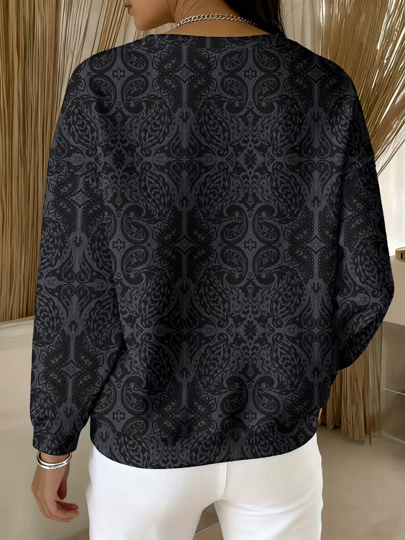 Loose Printing Casual Abstract Sweatshirt