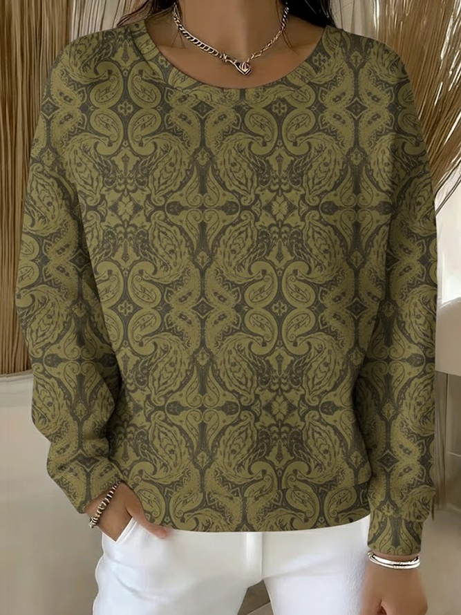 Loose Printing Casual Abstract Sweatshirt