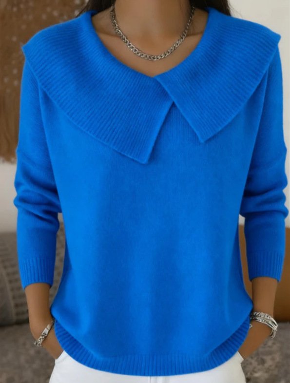 Loose Elegant Knitted Shawl Collar Sweater