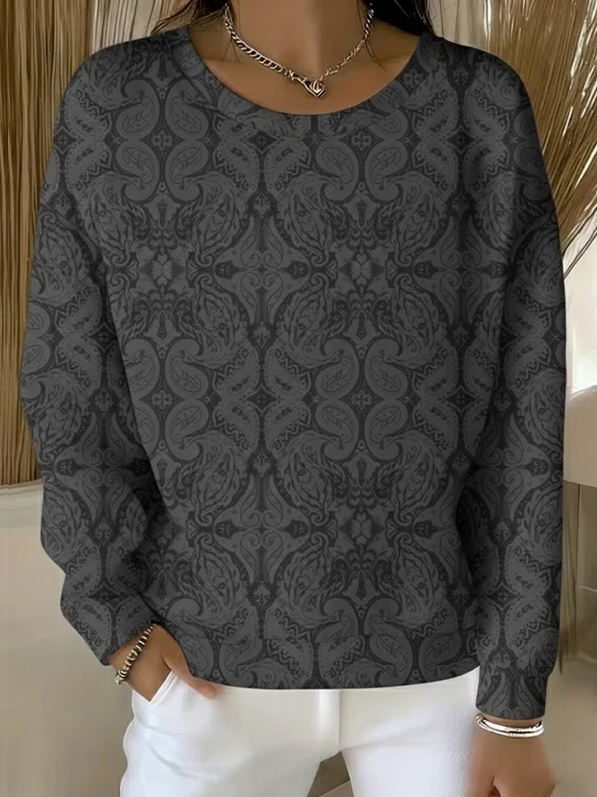 Loose Printing Casual Abstract Sweatshirt