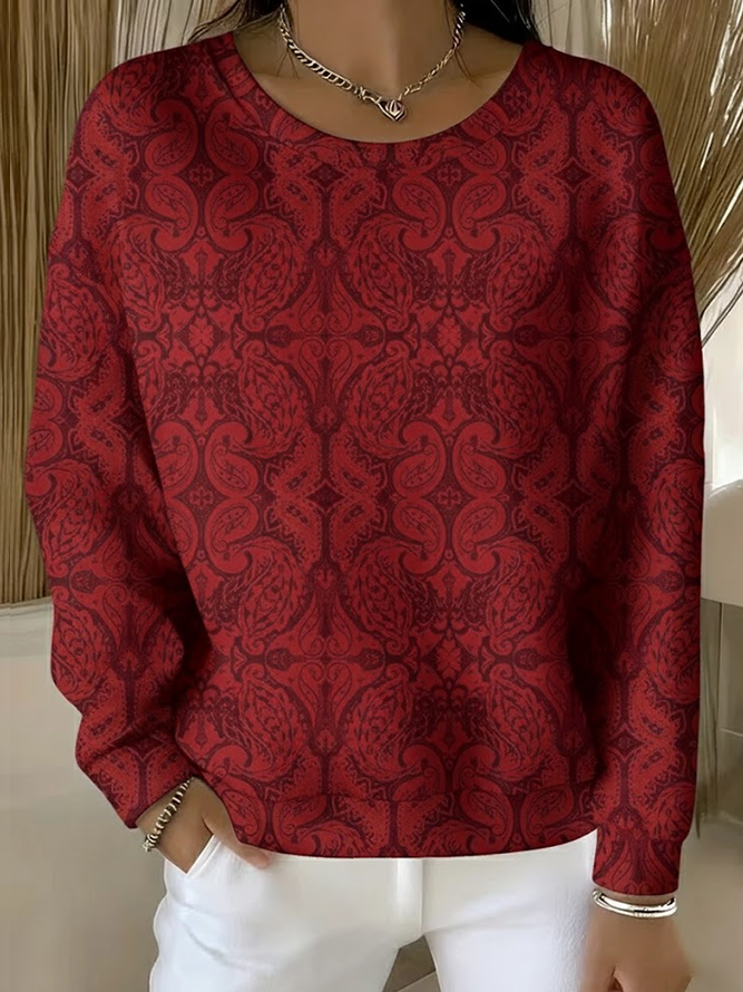 Loose Printing Casual Abstract Sweatshirt