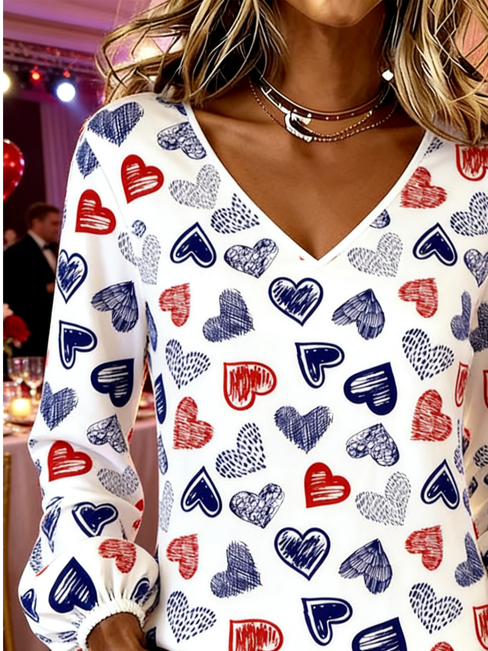 Loose Cotton Valentine's Day Casual T-Shirt