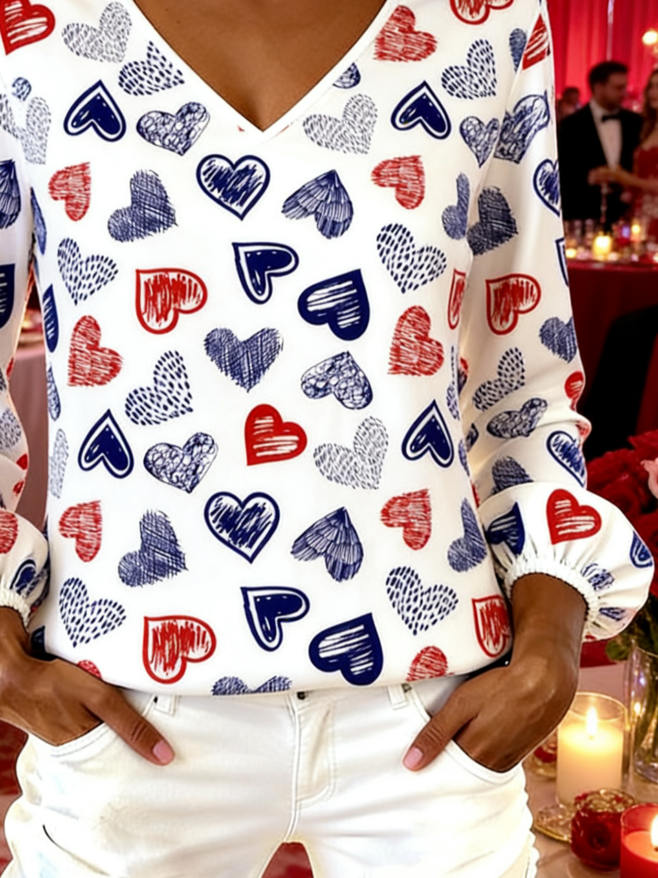 Loose Cotton Valentine's Day Casual T-Shirt