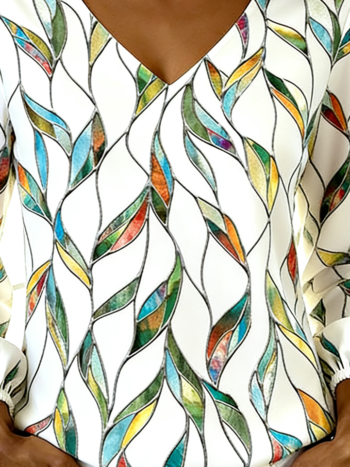 Elegant Cotton V Neck T-Shirt