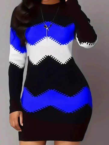 Women's Long Sleeve Spring/Fall Black Color Block Split Joint Hoodie Daily Going Out Casual Midi Bodycon Hip Skirt Dress