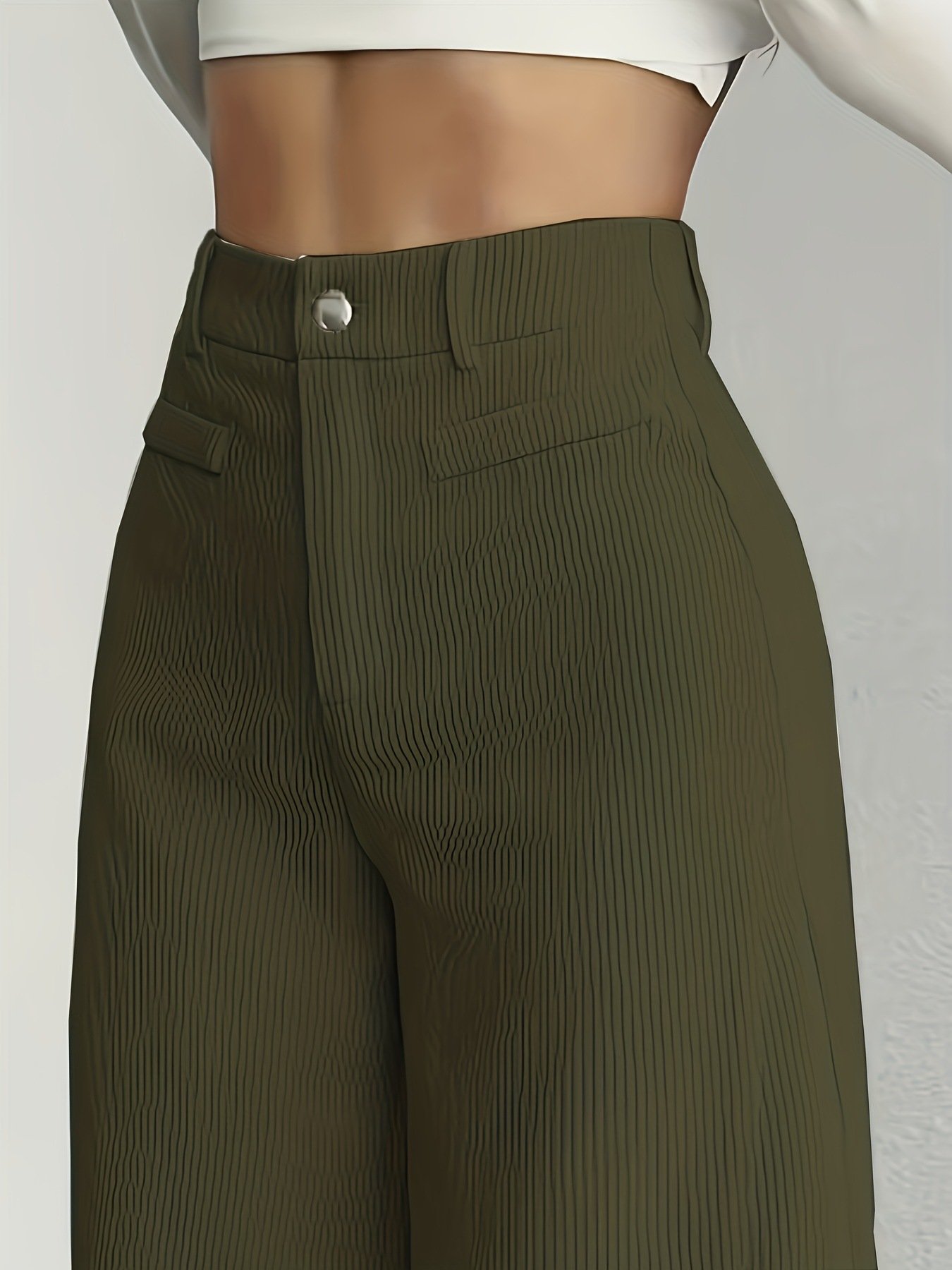 Women's  Elastic Waist H-Line Wide Leg Pants Daily Going Out Pants Deep Brown Casual Split Joint Plain Spring/Fall Pants