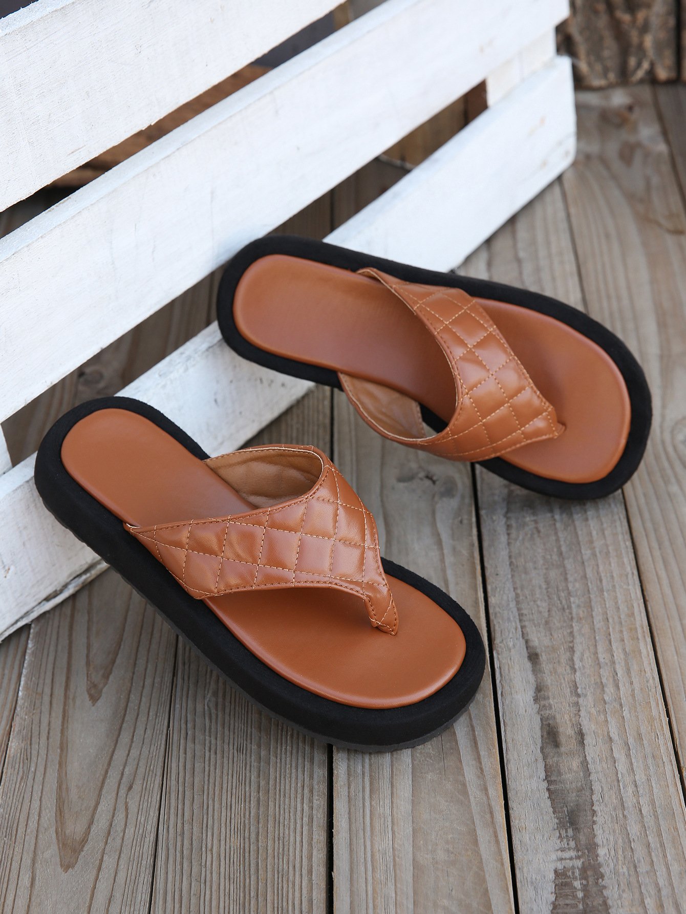 Women's New Outdoor Beach Slides Summer Platform Thong Sandals | zolucky