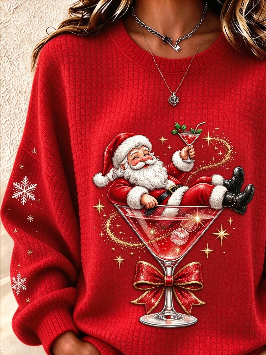 Crew Neck Regular Fit Christmas Casual Sweatshirt | zolucky