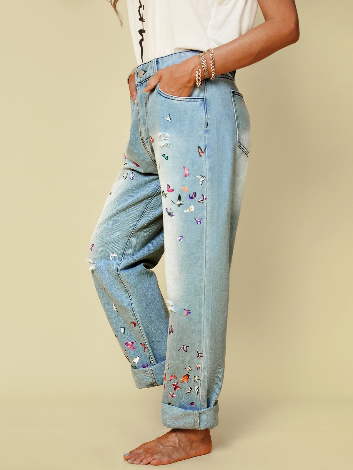 Cotton Butterfly Jeans zolucky