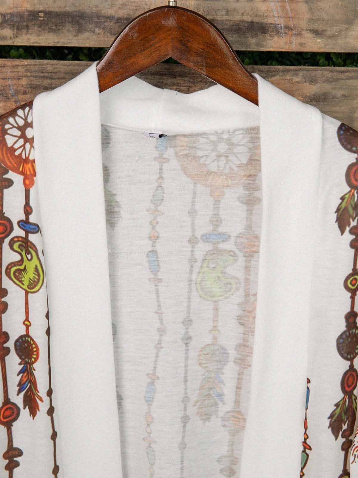 Long Sleeve Cotton-Blend Vintage Cardigan
