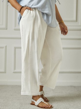 Plus Size Plain Casual Loose Pants