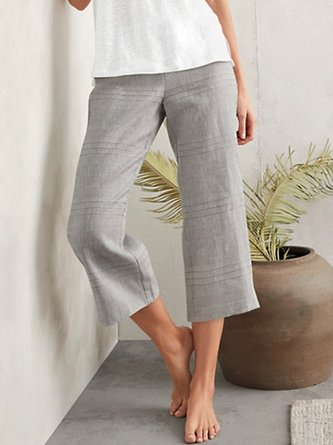 zolucky Women Fashion Plain Cotton-Blend Wide Led Pants
