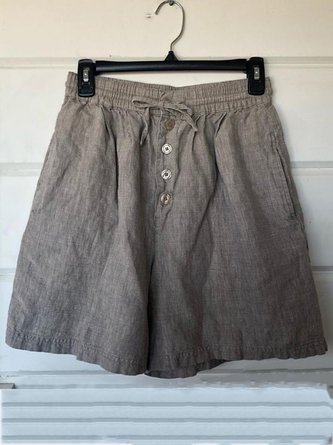 zolucky Plus Size Solid Casual Pockets Shorts