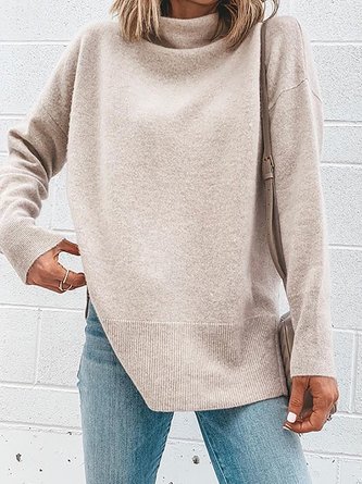Zolucky Women Turtleneck Long Sleeve Knitted Sweaters