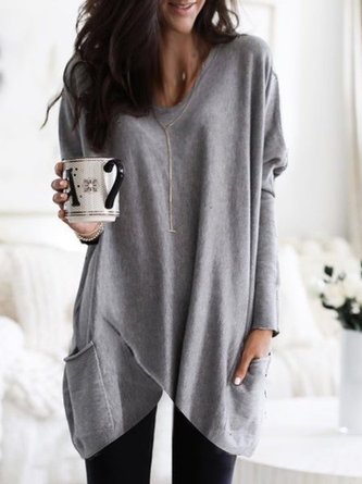 Cotton-Blend Long Sleeve Casual Hoodies & Sweatshirts
