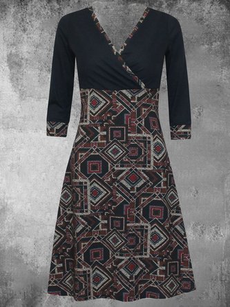 Casual Printed Knitting Dress