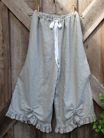 Gray Vintage Cotton Shift Pants