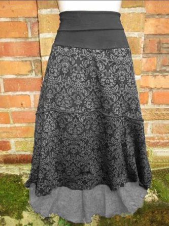 Vintage Cotton-Blend Skirt
