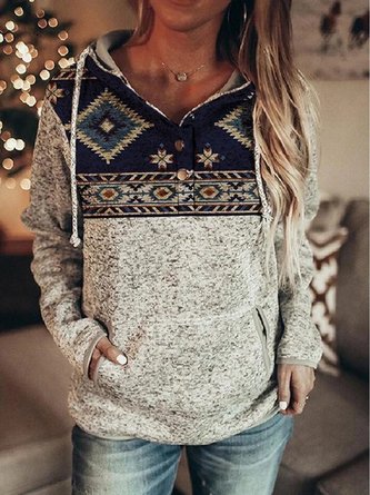 Women Casual Printed Long Sleeve Sweatshirt