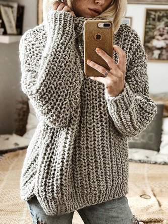 Long Sleeve Cotton Sweater | zolucky