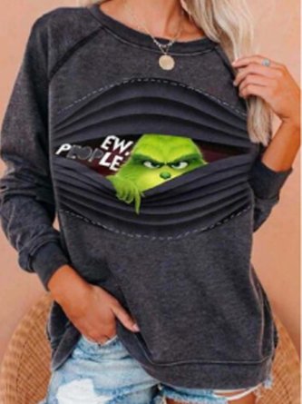 Grinch Caual long sheeve Round Neck Shirts & Tops