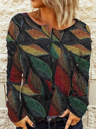 Vintage Long Sleeve Cotton-Blend Sweater